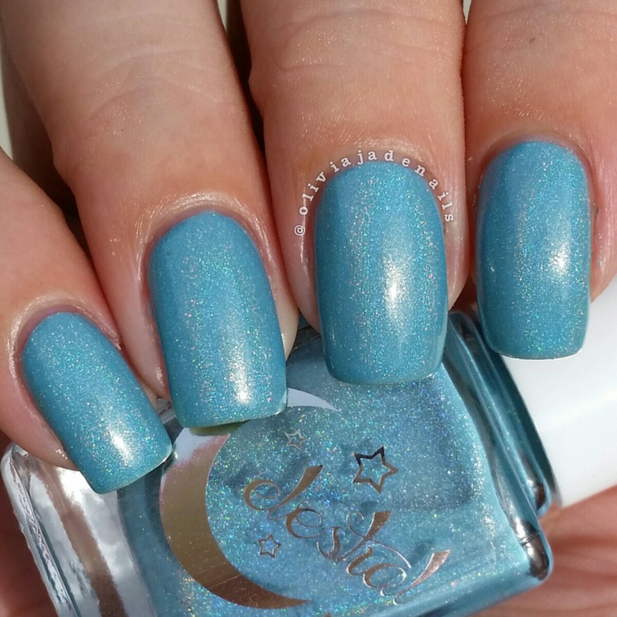Celestial Cosmetics Sea Of Tranquility swatched by Olivia Jade Nails