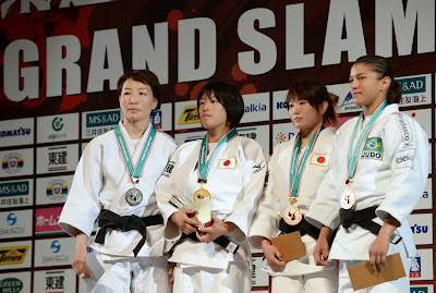 Mongolia, Fight, Grand-Slam, Japan, Judo, Women, Sports, Tokyo, Tournament, Bronze, Silver, Winner, Medalists,  Podium, Brazil, Ippon, Ami Kondo, Urantsetseg Munkhbat, Emi Yamagishi,