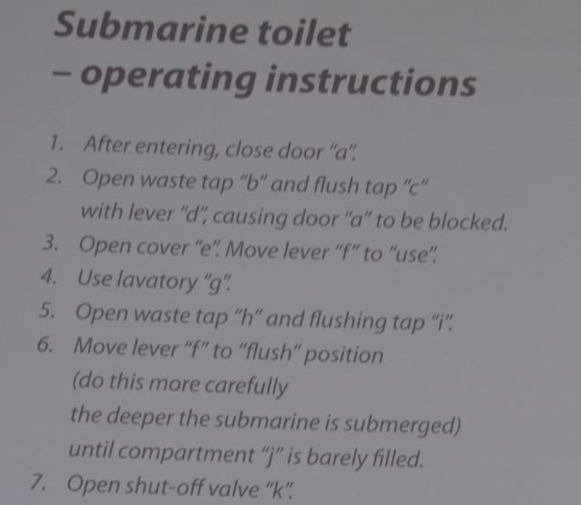 Submarine toilet operating procedure eNidhi India Travel Blog