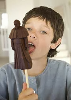 funny chocolate ope on a stick