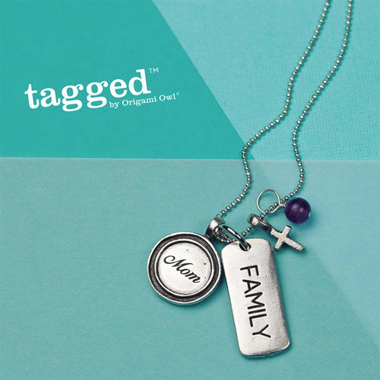 Mom + Family + Faith Tagged Origami Owl Necklace from StoriedCharms.com