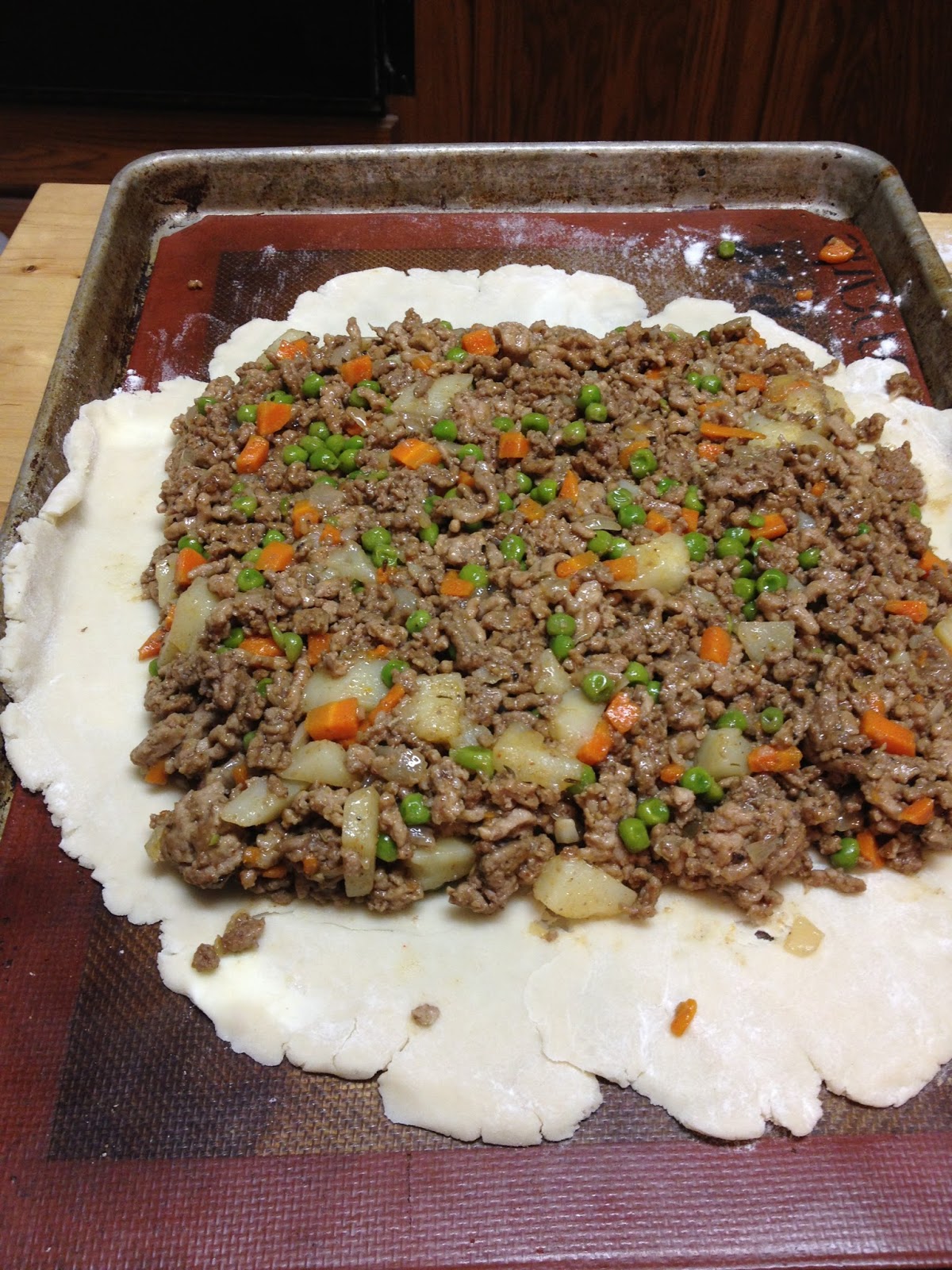 Tracy Cooks in Austin Meat pie This is my free form meat pie for lunch