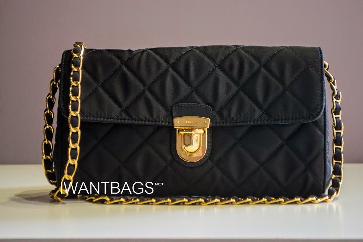 Prada BP0584 Tessuto Impuntu Clutch Sling Bag-Black