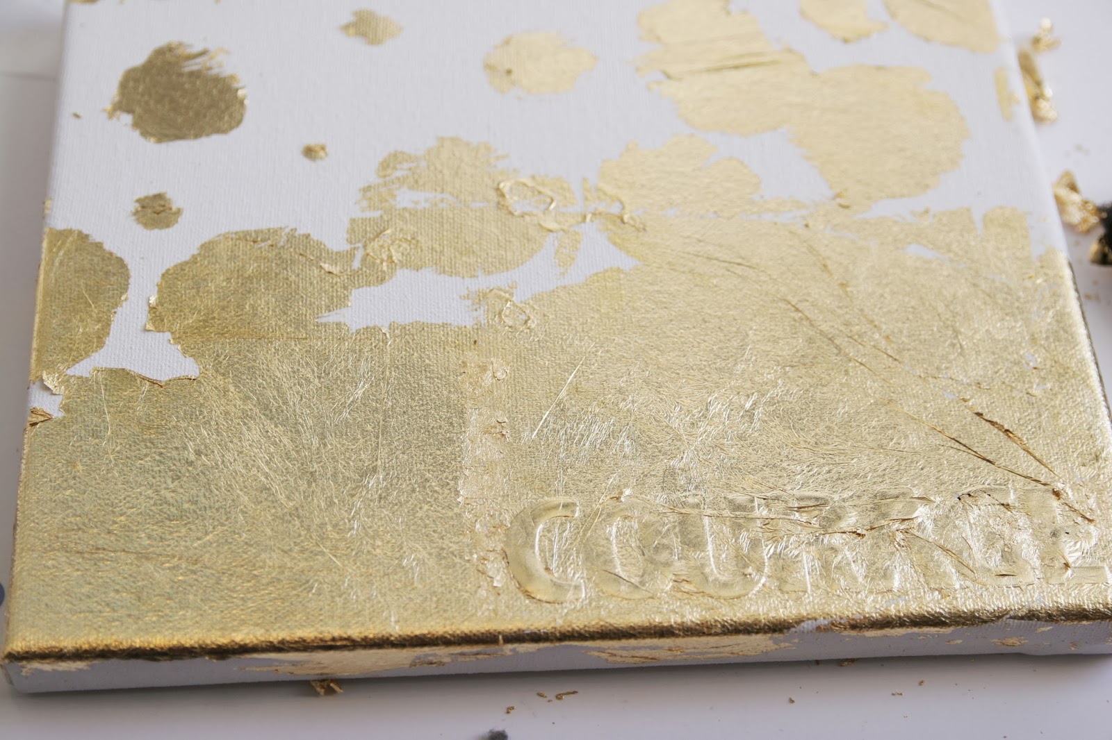 DIY Gold Leaf Canvas Homemade Ginger