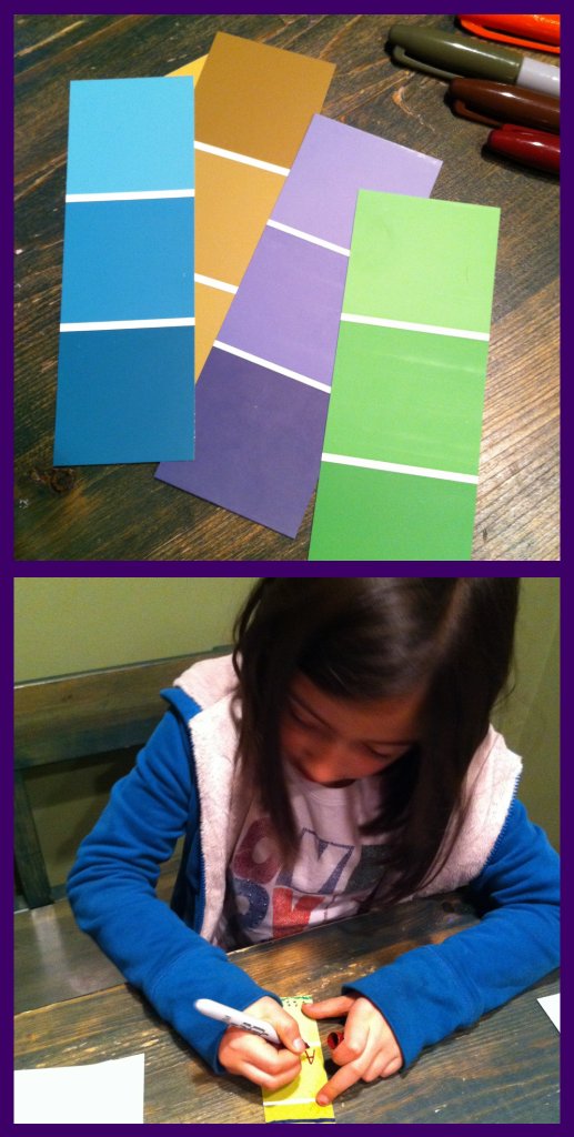 Upcycled Education Paint Swatch Bookmarks