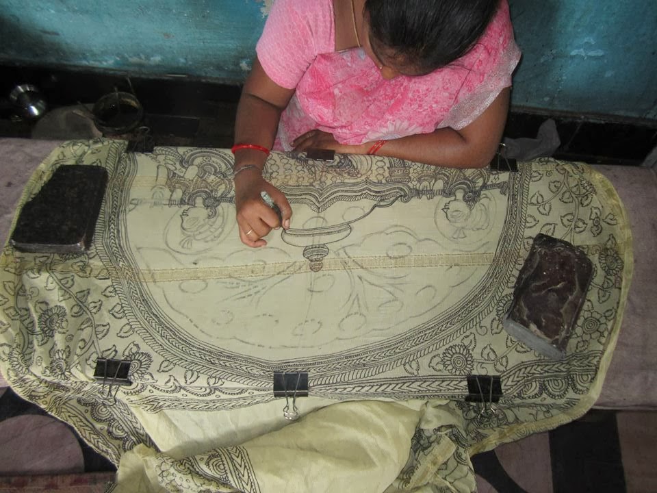 KALAMKARI JAYANTH KALAMKARI DESIGNS Pen Kalamkari Painting Process