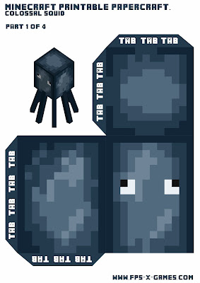 Large printable Minecraft squid template 1 of 4 Large printable Minecraft squid template 1 of 4