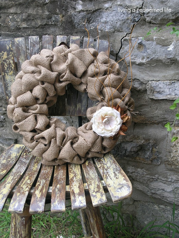 living a redeemed life Burlap Wreath