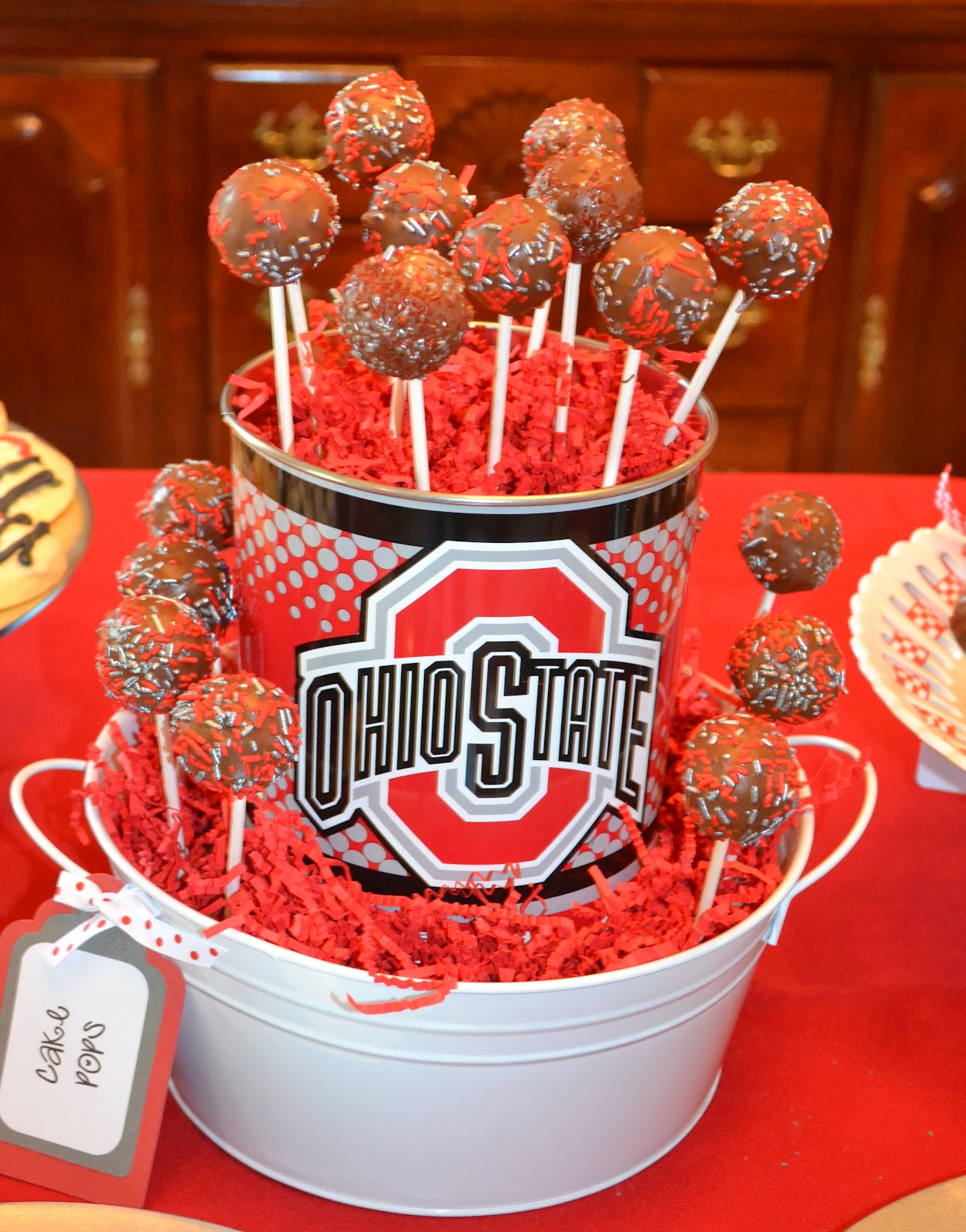Corner of Plaid and Paisley Ohio State Dessert Table