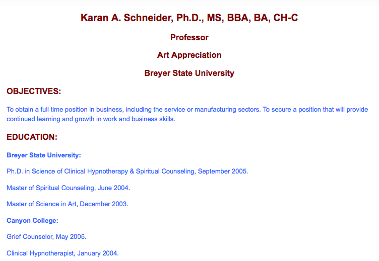 fake doctorate degree