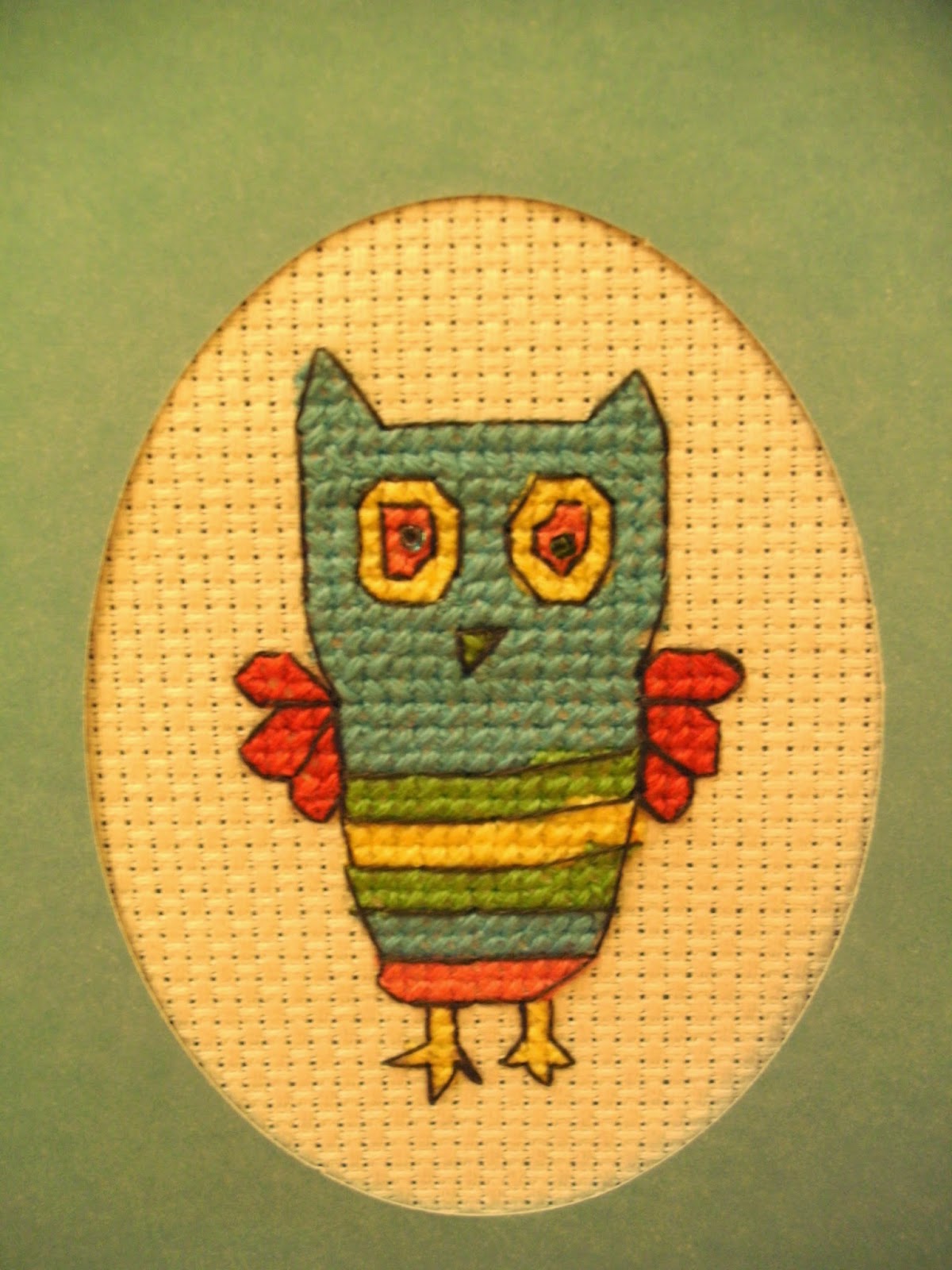 The All Craft Blog Owl Cross Stitch card