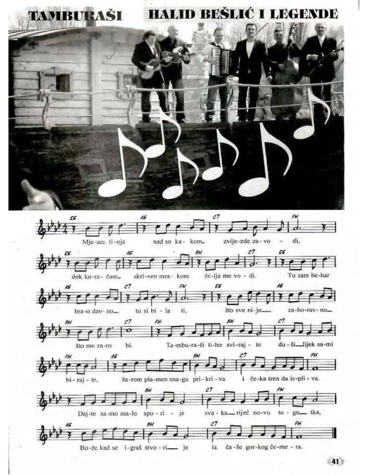 NOTE DOMACE I STRANE TAMBURASI HALID BESLIC AKORDI NOTE