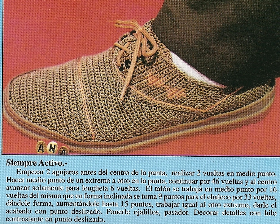 Zapatos a crochet para hombres
