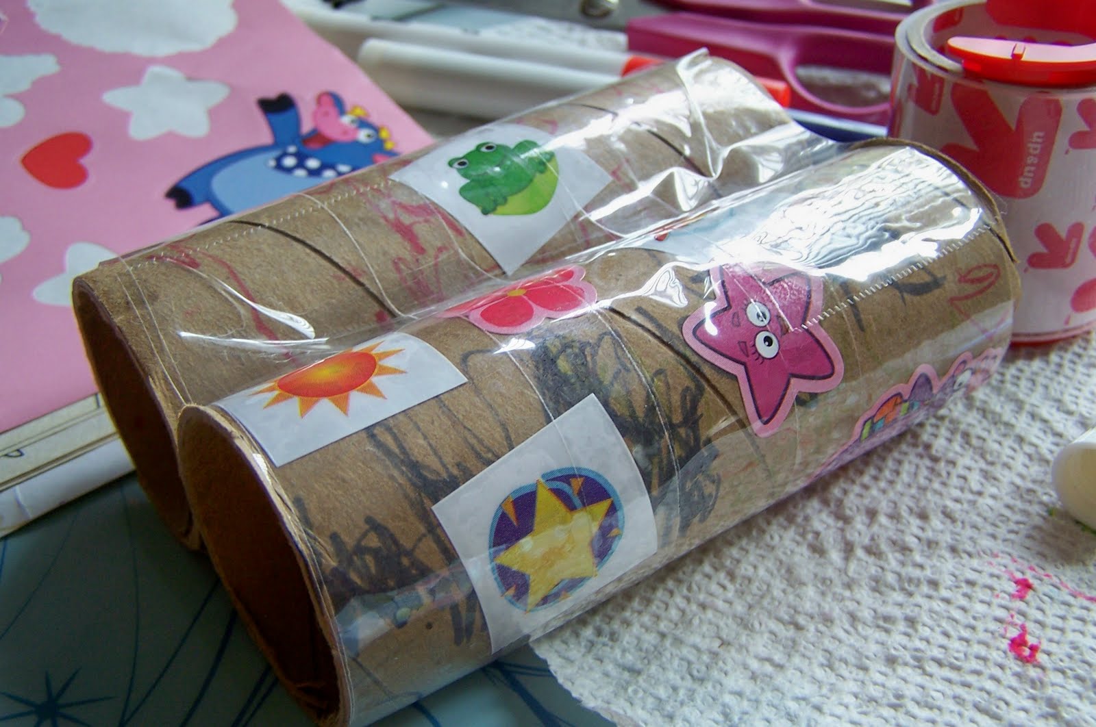 repurpose relove Recycled Cardboard Tube Play Binoculars