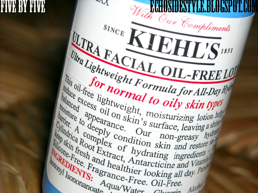 Five by Five Kiehl's Ultra Facial OilFree Lotion