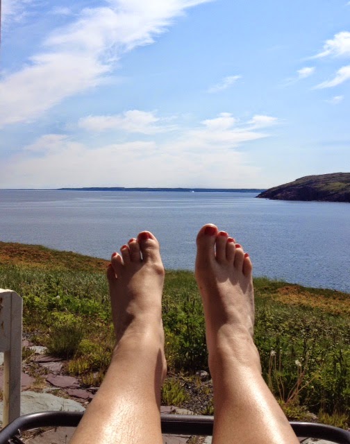 relaxing Duntara Newfoundland  feet first , Margaret Ryall