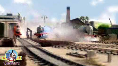 Sodor Tidmouth shed railway turntable splendid James train express Gordon and Henry the big engine