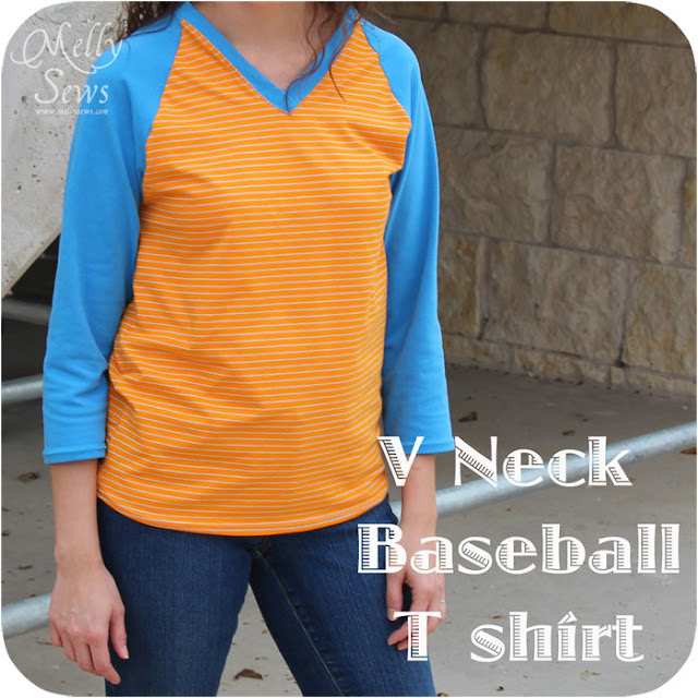 V-Neck Raglan Shirt with free pattern by Melly Sews