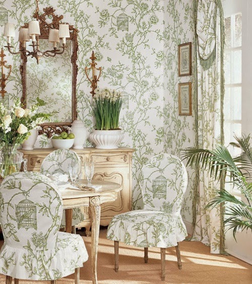 Eye For Design Matching Upholstery and Wallpaper......Lovely Interiors