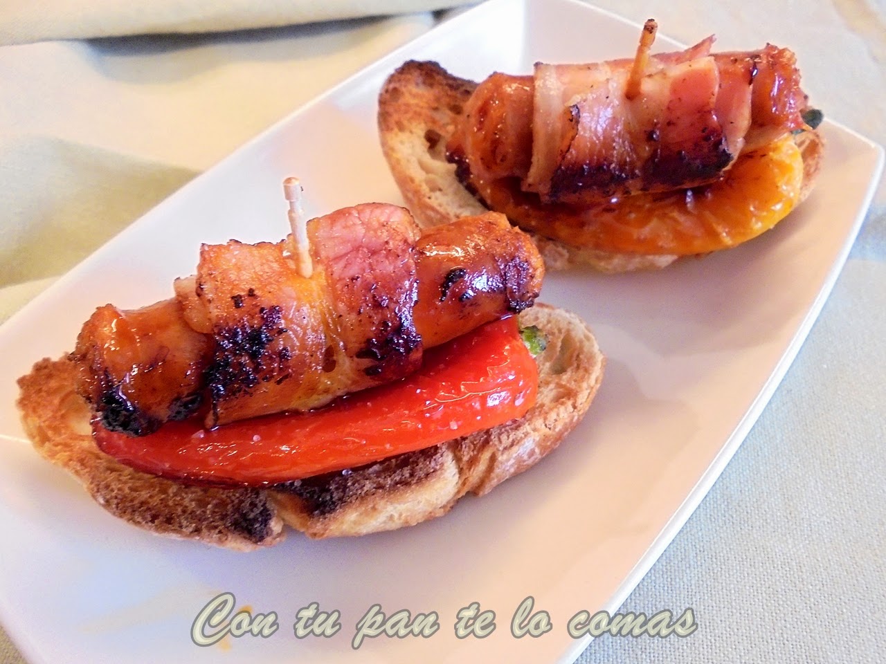 Pintxos De Chistorra Y Bacon Con Pimientos
