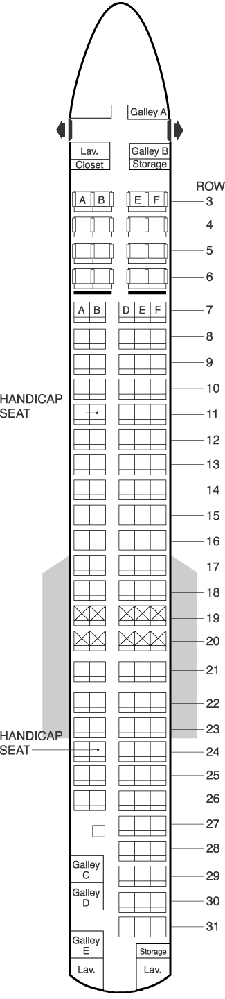 What is the MD 80 seating chart?