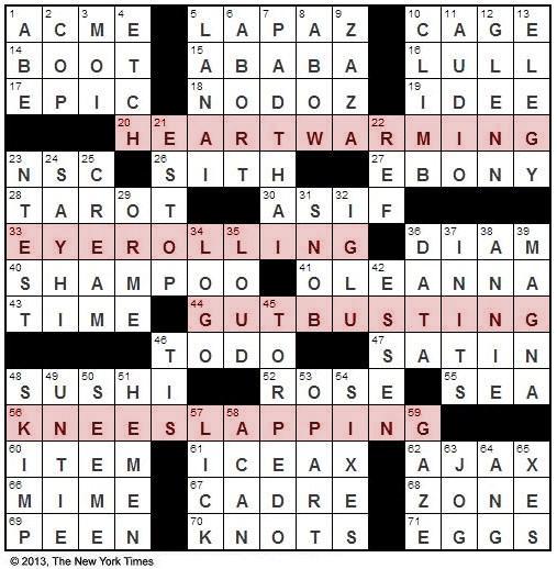 The New York Times Crossword in Gothic 07.29.13 — Come Up Sometime and