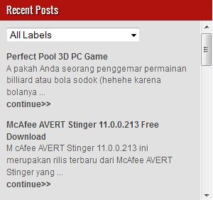 Screenshot Membuat Recent Posts Dengan Label Membuat Recent Posts Dengan Label
