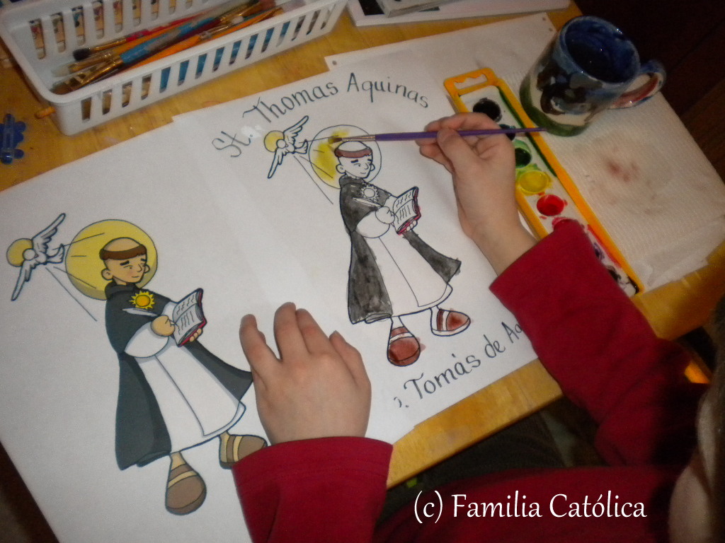 Familia Católica: Página para colorear de Santo Thomás Aquino - 28 de enero