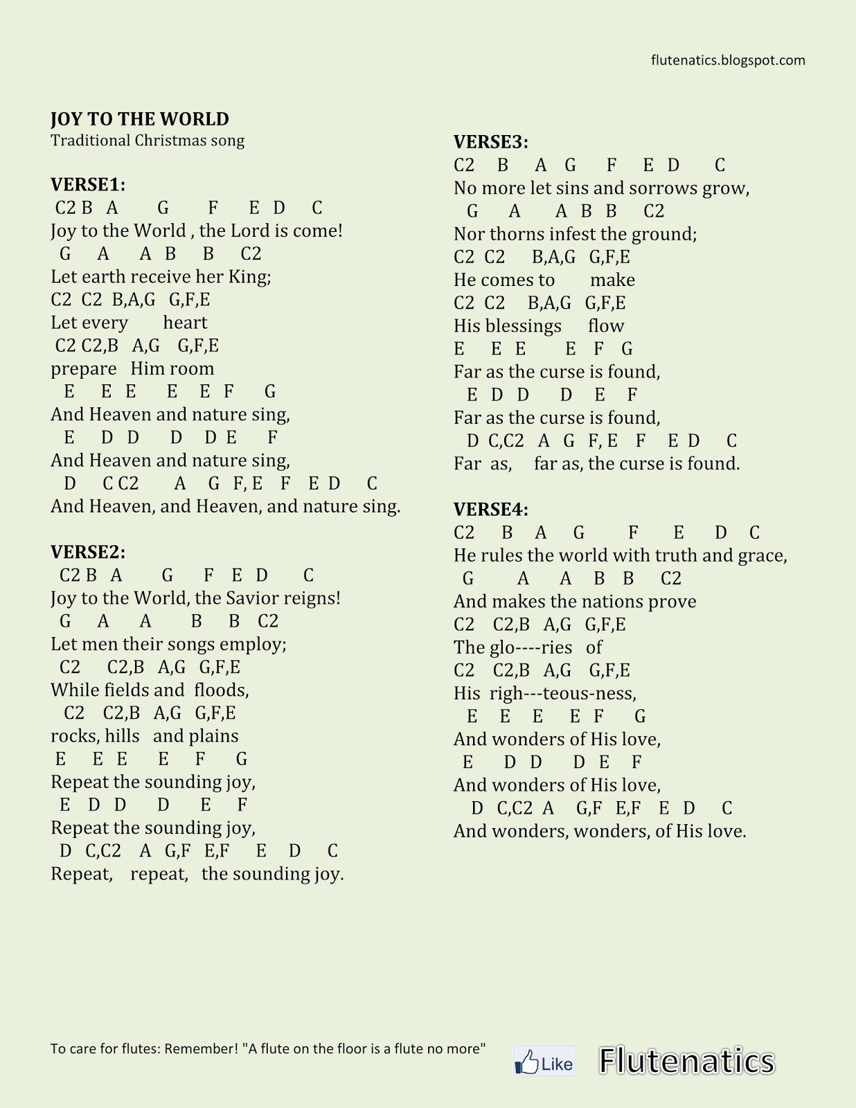 F l u t e n a t i c s: JOY TO THE WORLD