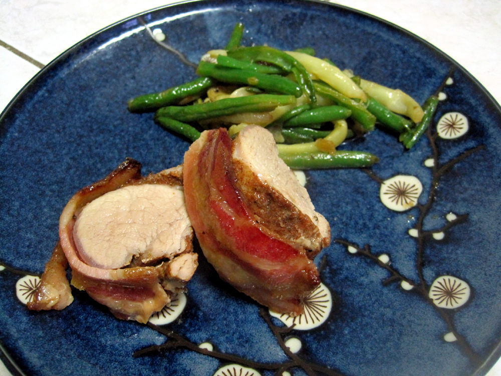 Cupcake Muffin Roast Pork Loin with Bacon and Brown Sugar Glaze and