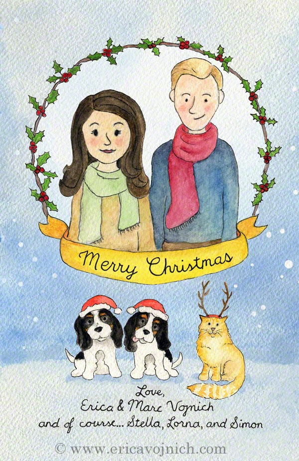 Illustrated Christmas Card Custom Christmas Card