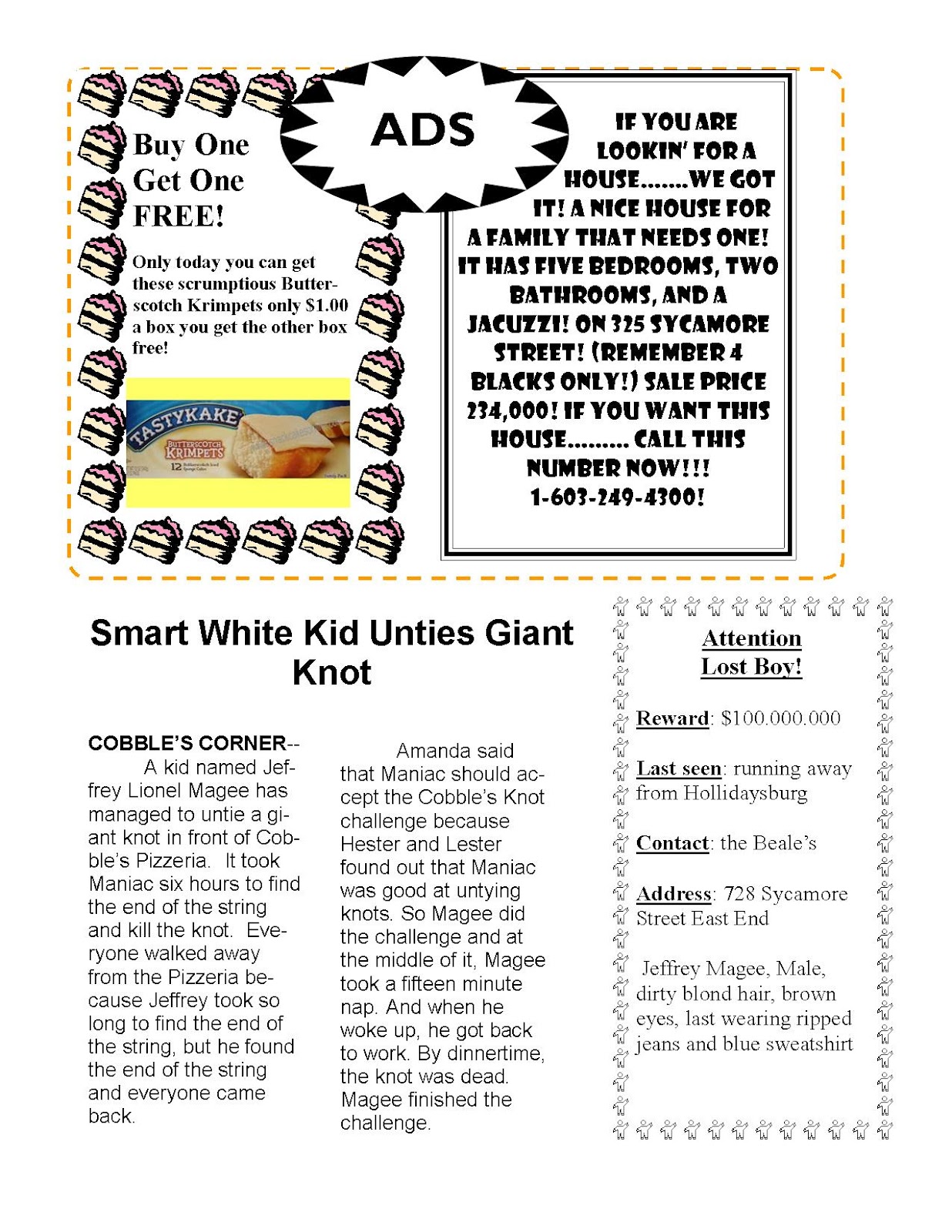 worksheet Maniac Magee Worksheets running away essay things to know about win a house contests maniac magee more