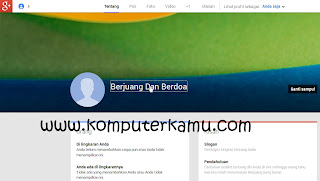 Klik di nama profil Klik di nama profil google plus eksisting