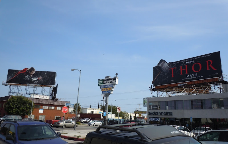Thor hammer toss movie billboards