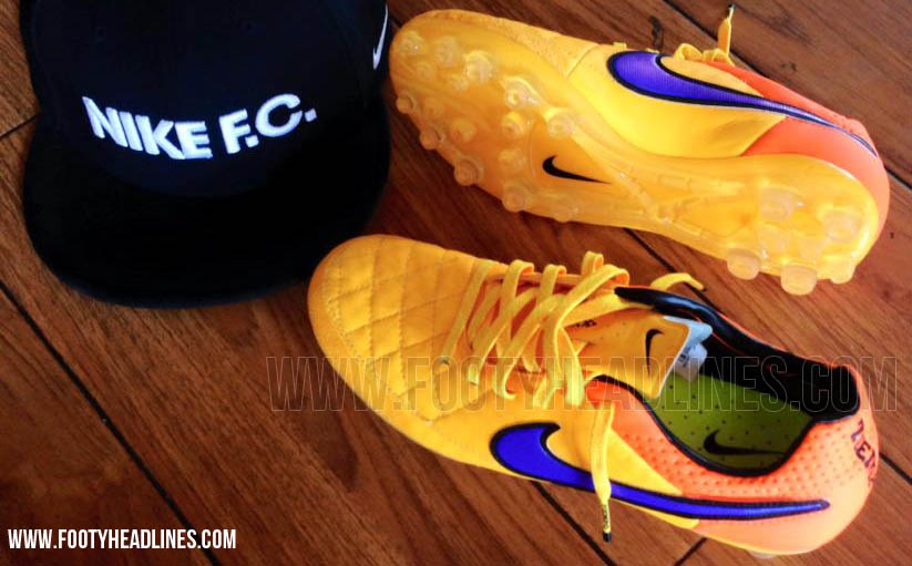 nike tiempo yellow and orange