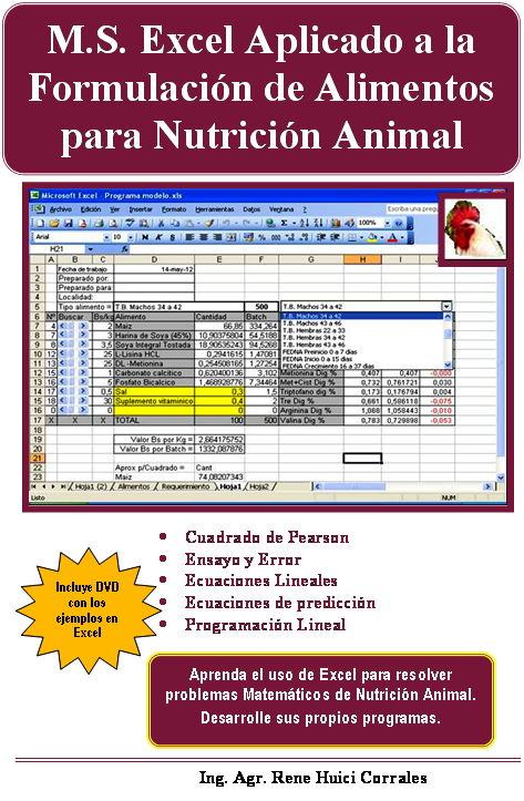 EXCEL APLICADO A NUTRICION ANIMAL