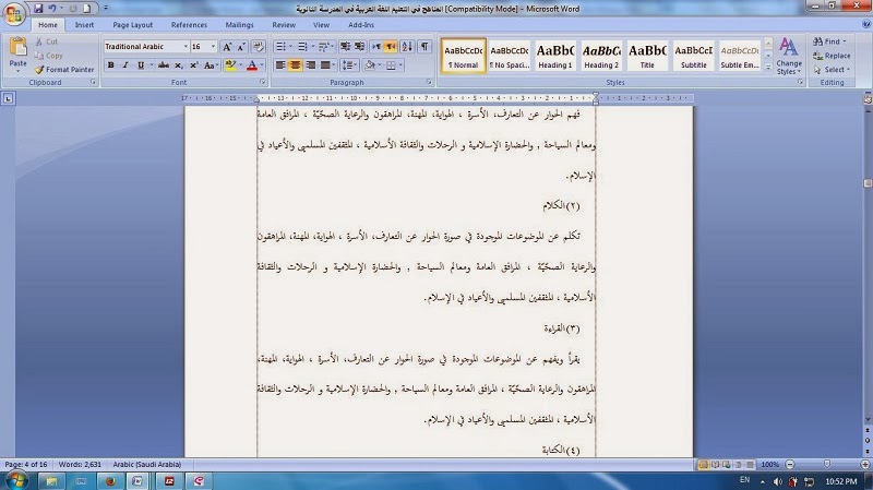 Font arab untuk microsoft word
