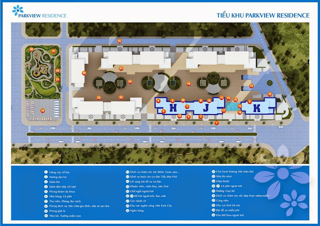 tiện ích của Chung cư Parkview DƯƠNG NỘI dịch vụ + tiện ích của Chung cư Park view dương nội