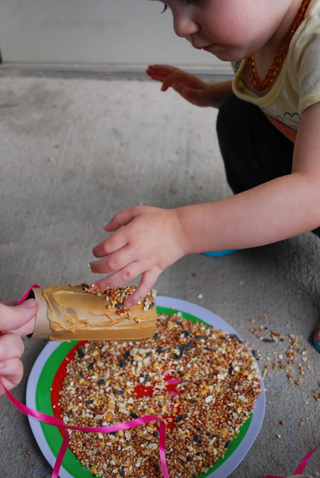 Bean and Bug Peanut Butter Bird Feeders!