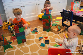 building with magna tiles