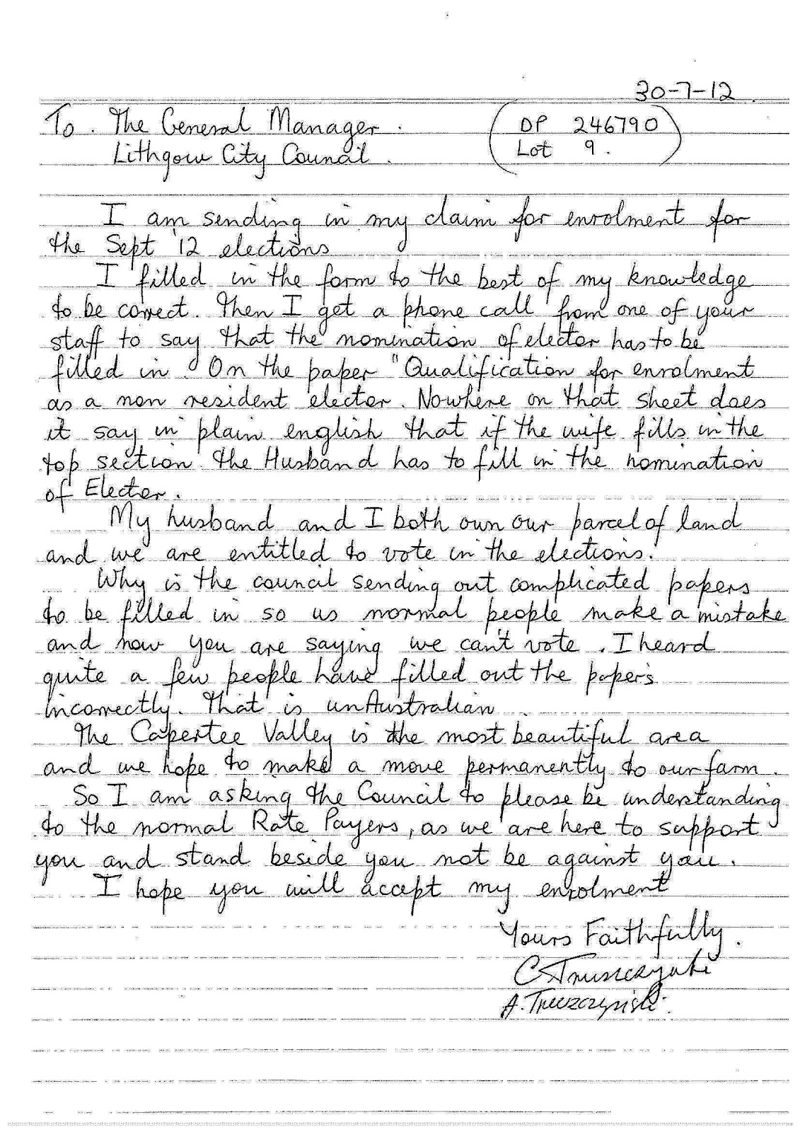 example claim letter