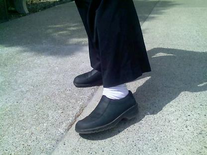 dress shoes with white socks