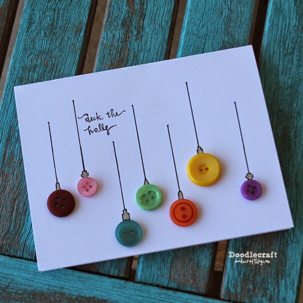 Doodlecraft: Button Ornament Christmas Cards!