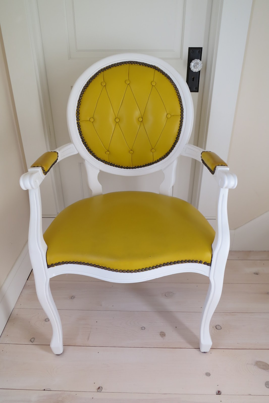 Mimi's Vintage Charm... the mustard yellow side chair...