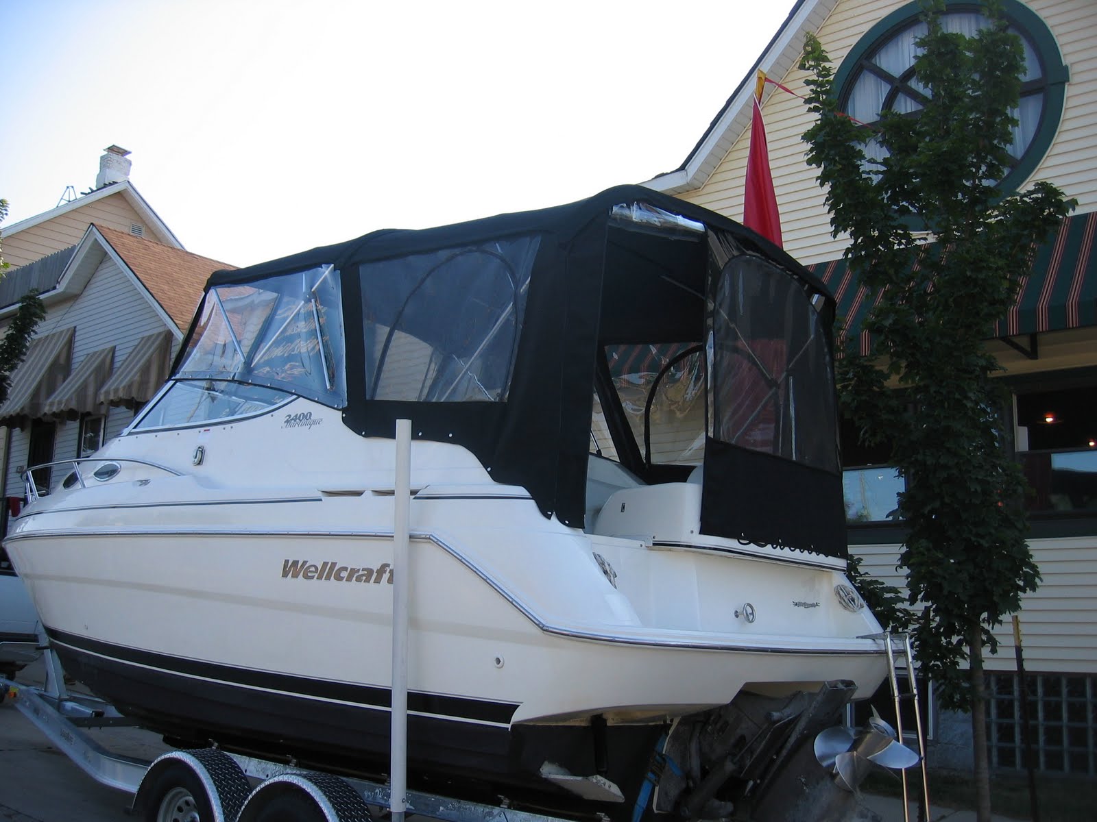 Homestyle Custom Upholstery and Awning Black Bimini And Camper Enclosure