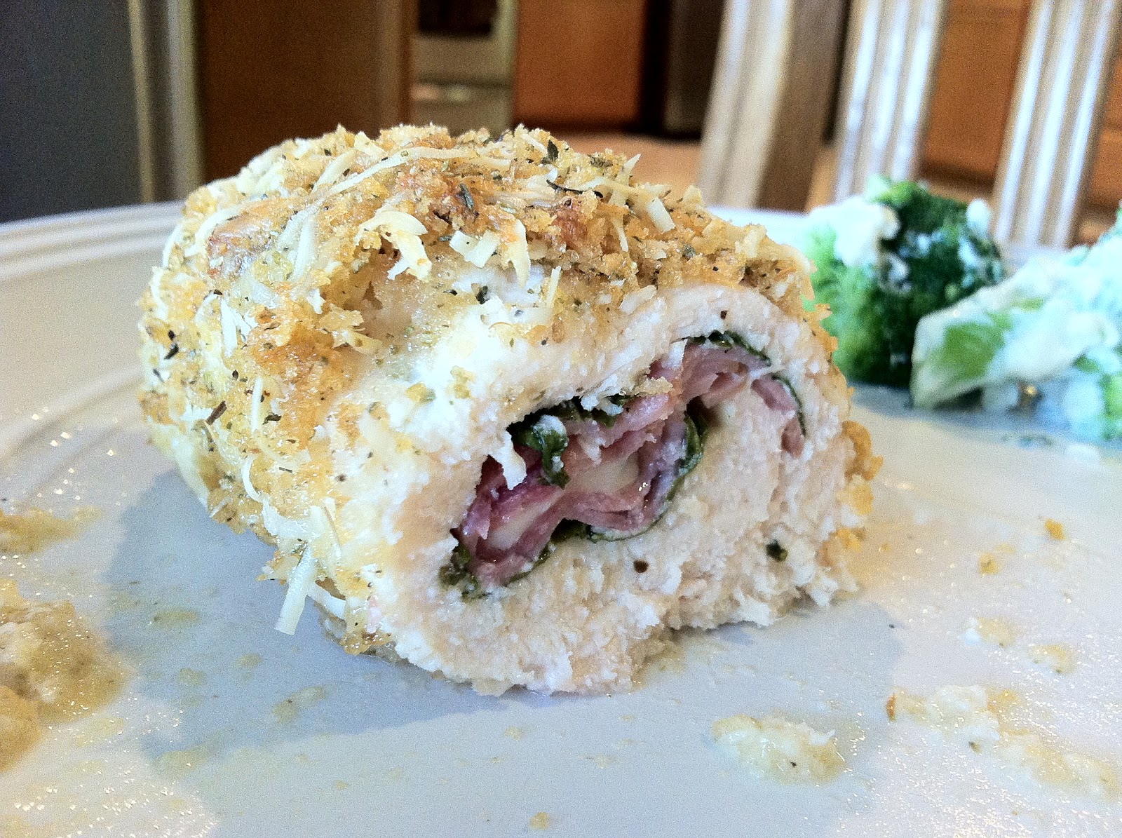 Low Carb Layla Basil, Ham & Swiss Stuffed Chicken Breasts