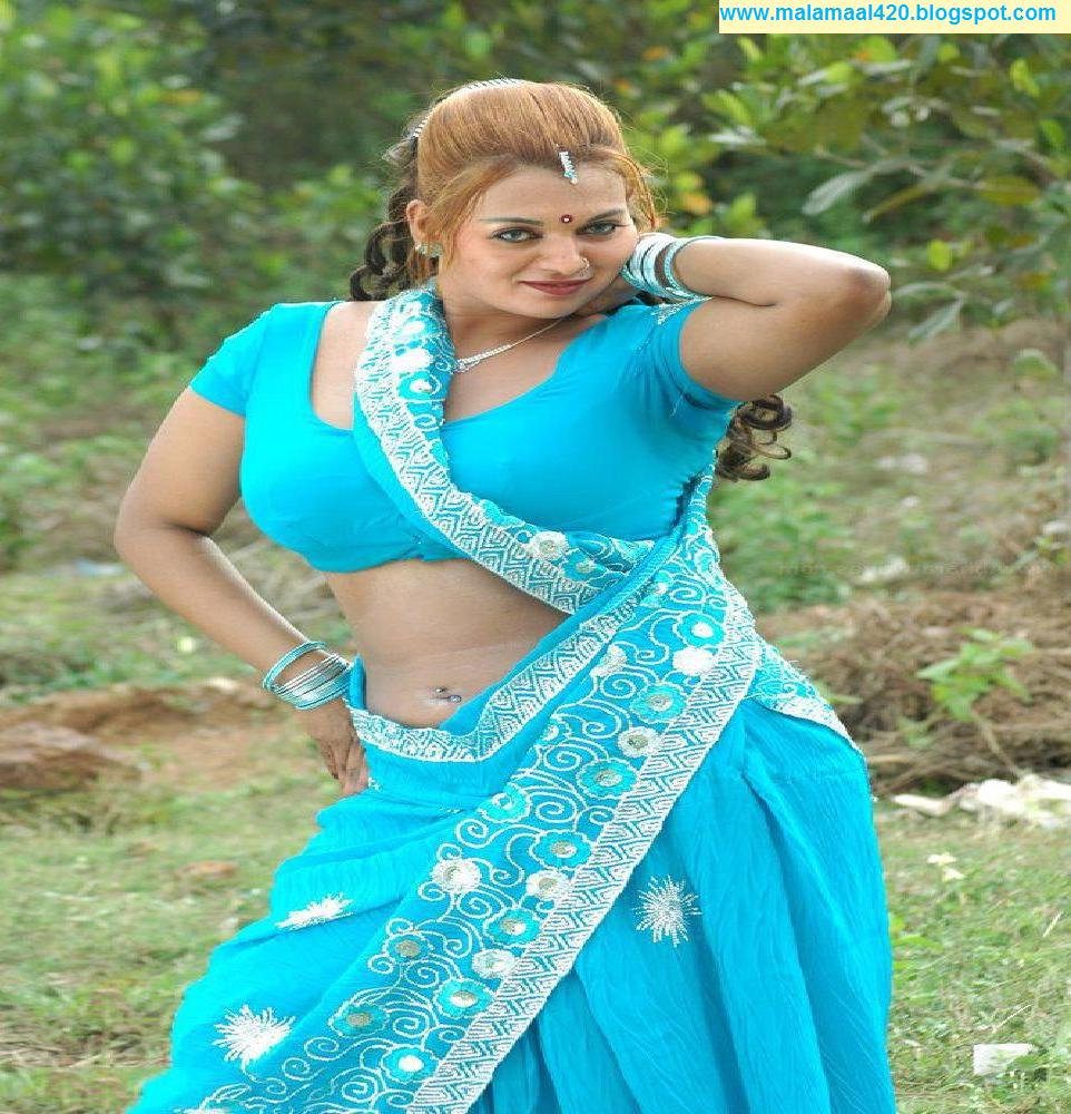 Girls: Mallu Aunty Bhanu Hot Body In Blue Navel Hot Pictures & Hot ...