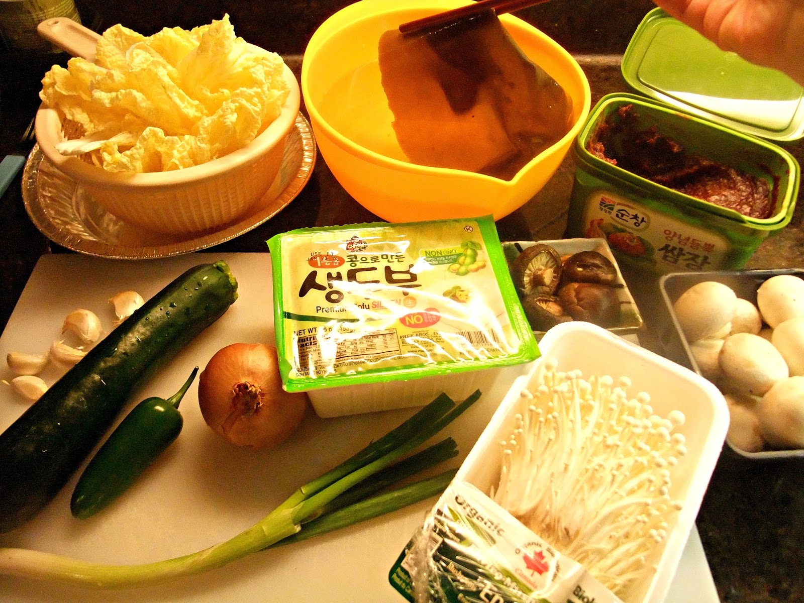 Susan's SavourIt! Meatless Monday Korean Tofu Vegetable Stew (Tobu Toenjang Chigae)...