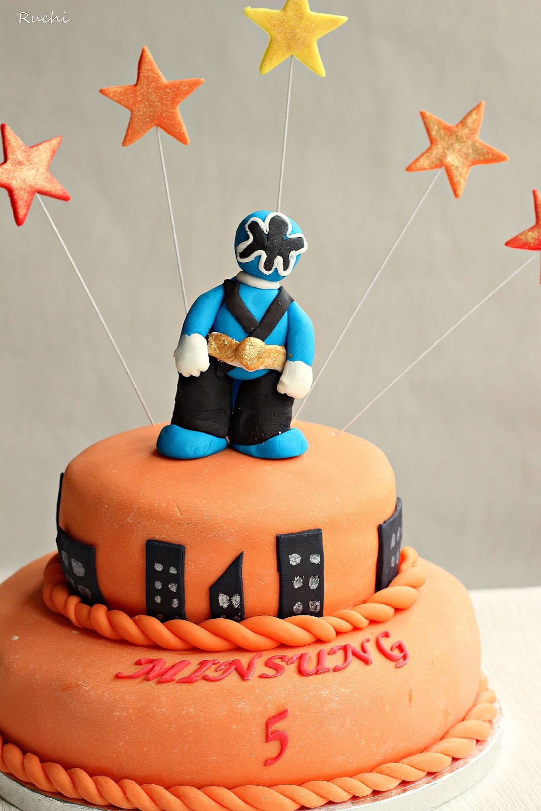 RUCHI Power Ranger's Cake , A Strawberry Cake with