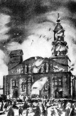 INCENDIO IGLESIA LA COMPAÑIA DE JESUS, SANTIAGO, 8 diciembre 1863